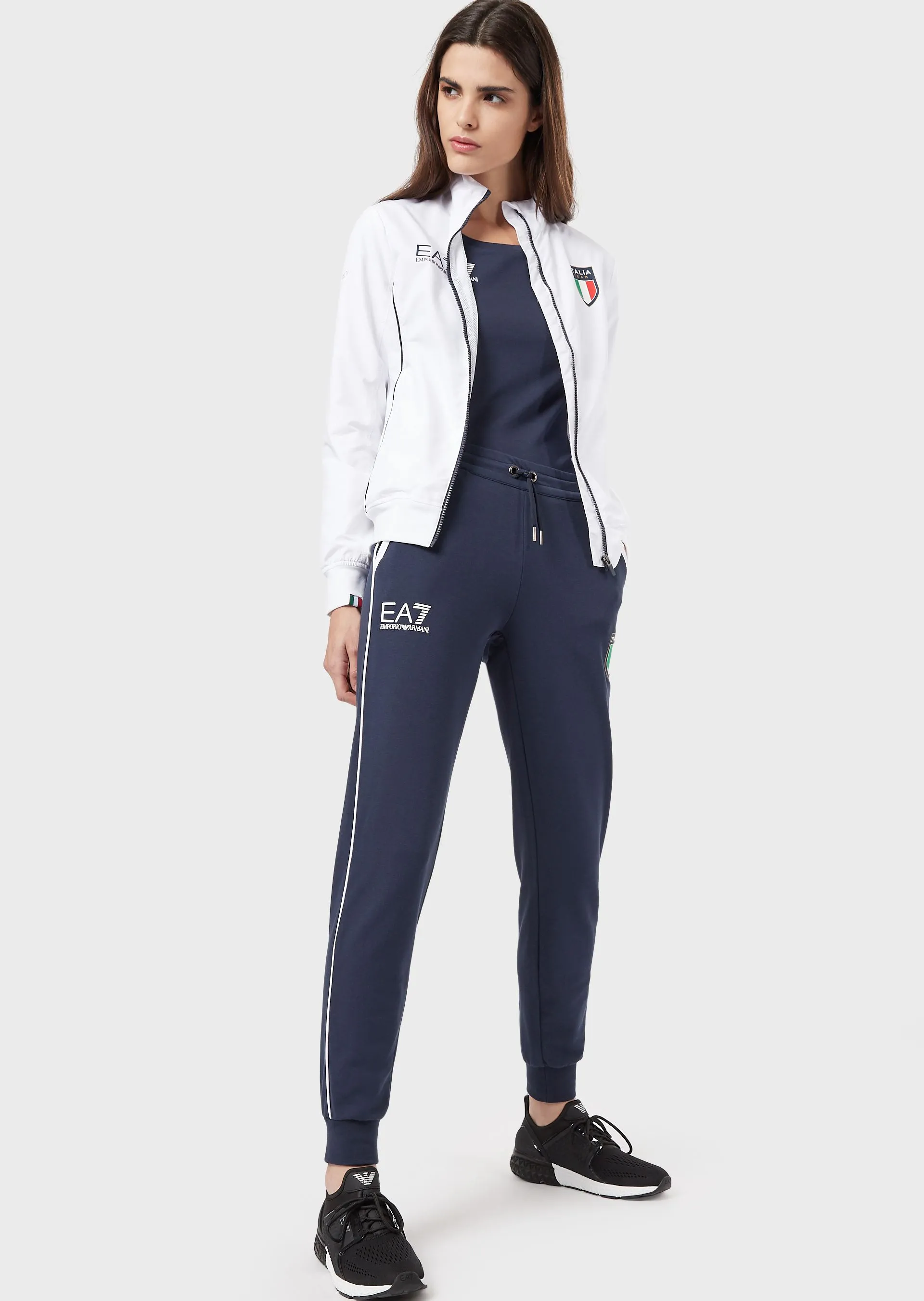 EA7 Woman Jersey Trouser - navy blue