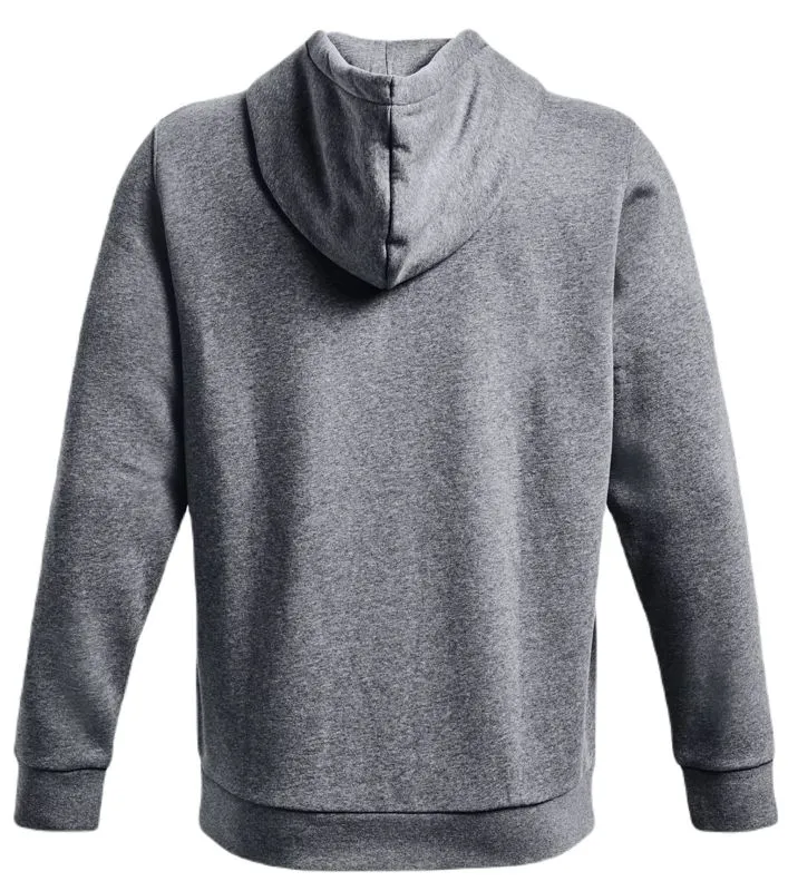 Under Armour Men's UA Essential Fleece Full-Zip - pitch gray medium heather/white