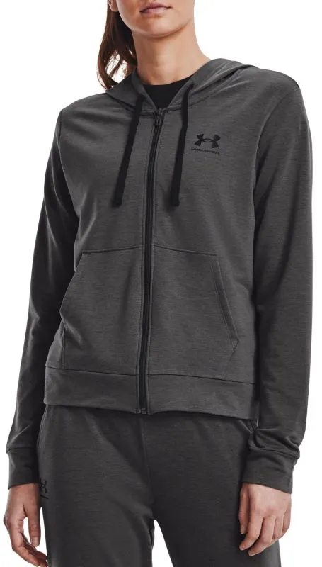 Women's jumper Under Armour Women's UA Rival Terry Full-Zip Hoodie - jet gray/black - Gray