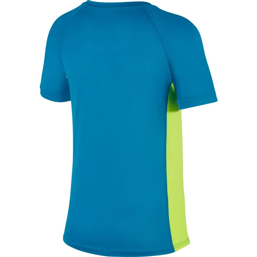 Nike Court Dry Top SS B - neo turq/volt
