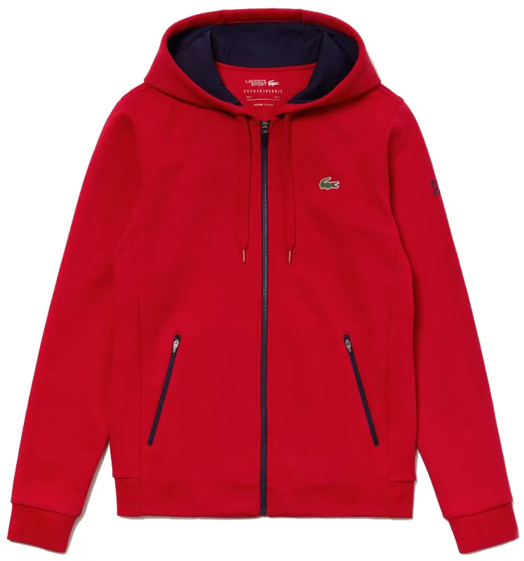 Lacoste Men's SPORT Novak Djokovic Croc Logo Sweatshirt - red/navy blue