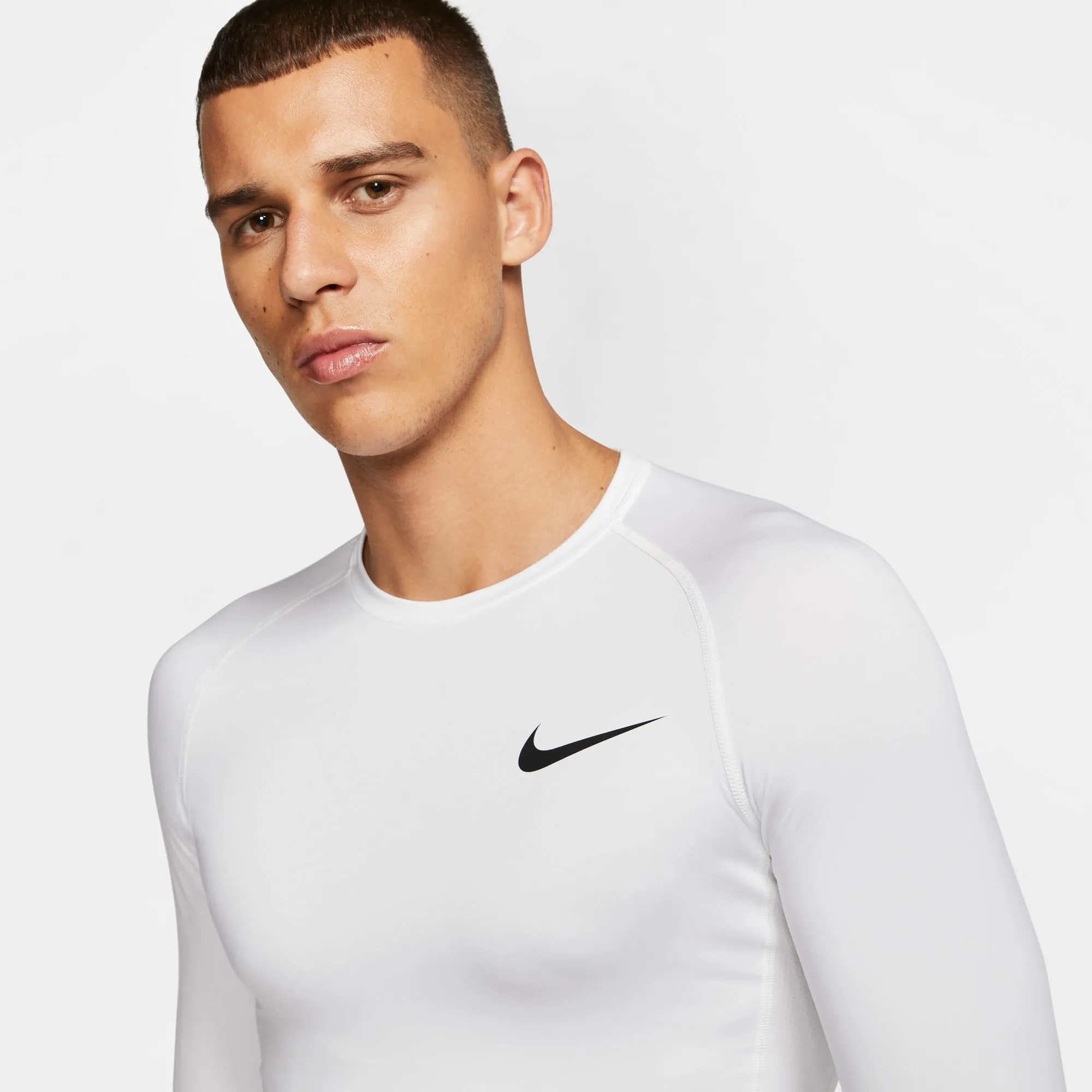 nike-pro-top-ls-tight-white-black-5 Nike Pro Top LS Tight - white/black