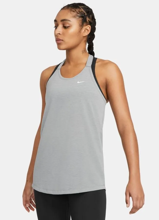 Nike Dry Essential Elastika Tank W - smoke grey/heather/white