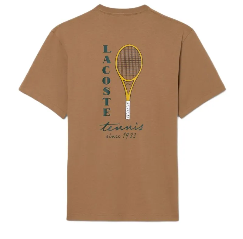 Lacoste Embroidered Accent Tennis Print Jersey - brown
