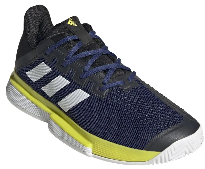 Adidas Sole Match Bounce Tennis Shoes M - victory blue/cloud white/ acid yellow