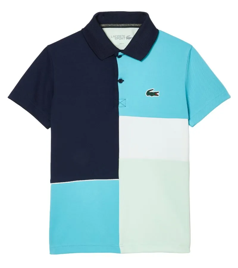 Lacoste Recycled Pique Knit Tennis - navy blue/blue/green/white