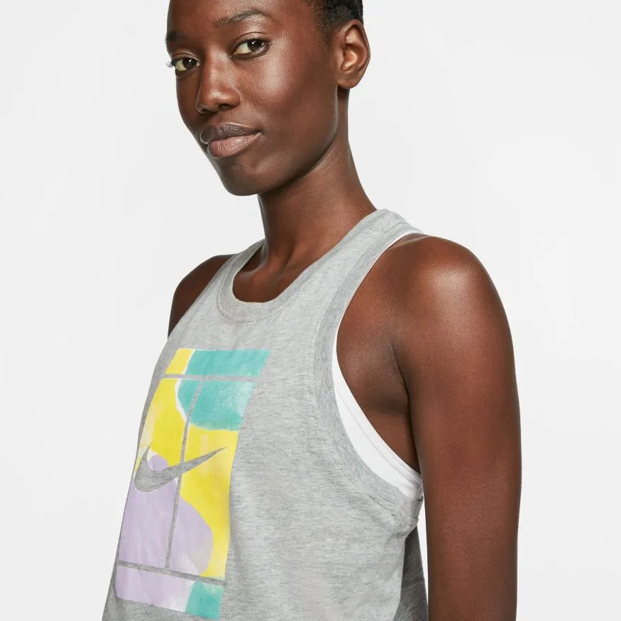 Nike Court Tank Crop Court SSNL - dark grey heather