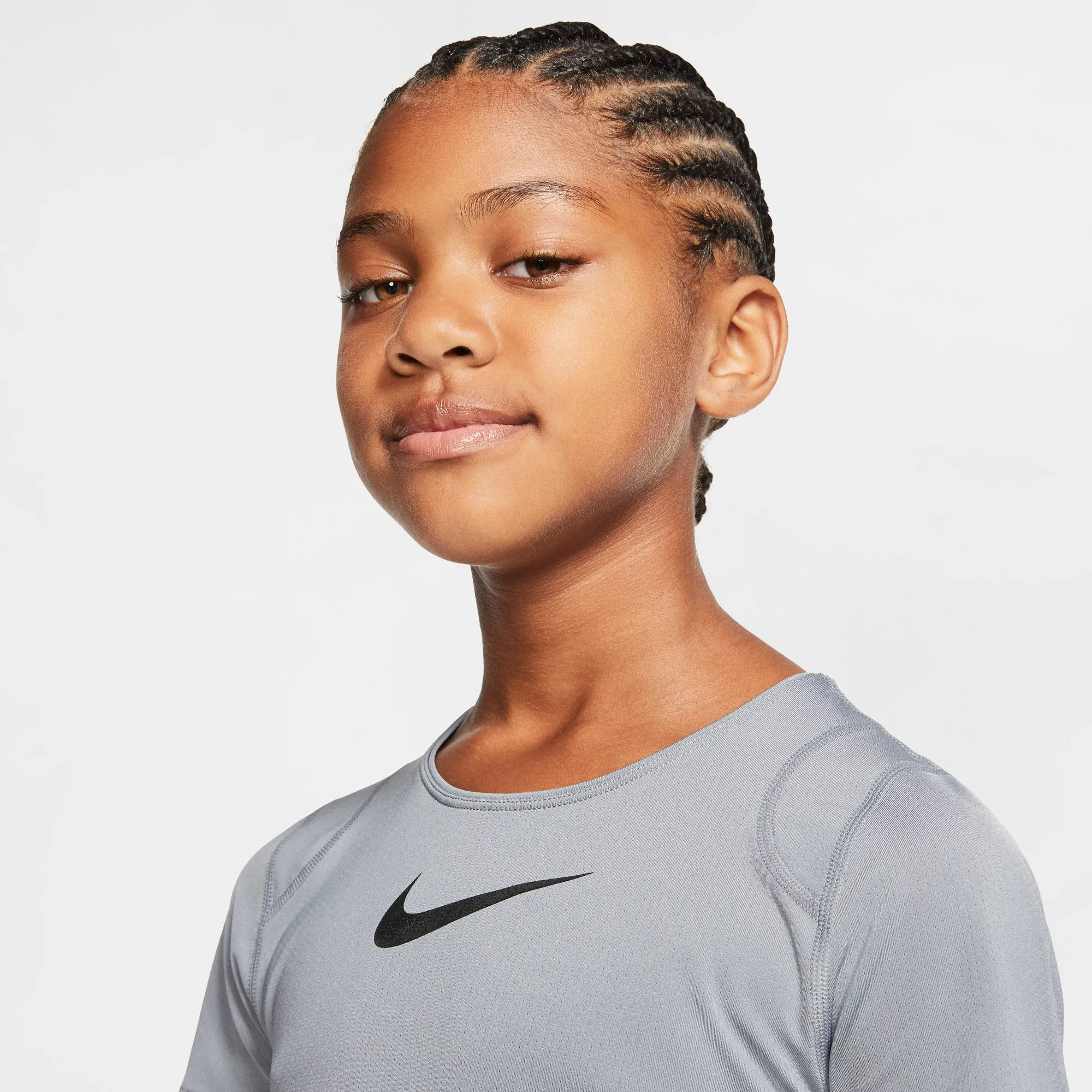 Nike Pro Top SS - cool grey/black
