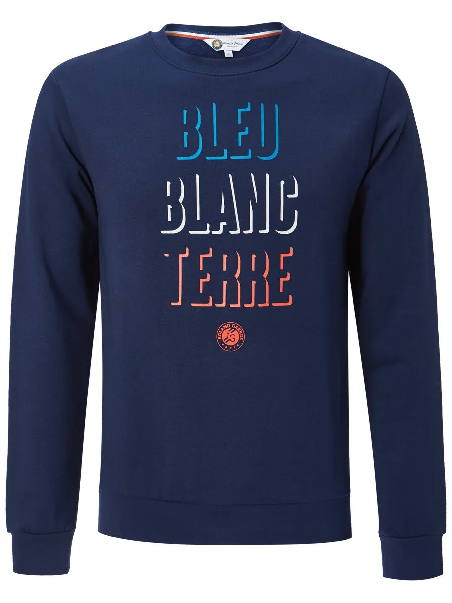 Roland Garros Sweat Shirt Bleu Blanc Terre M Roland Garros Sweat Shirt Bleu Blanc Terre M