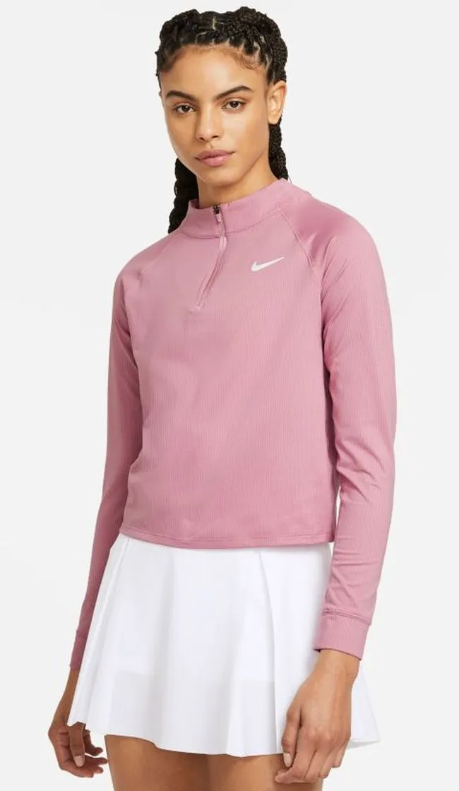 Nike Court Dri-Fit Victory Top LS W - elemental pink/white