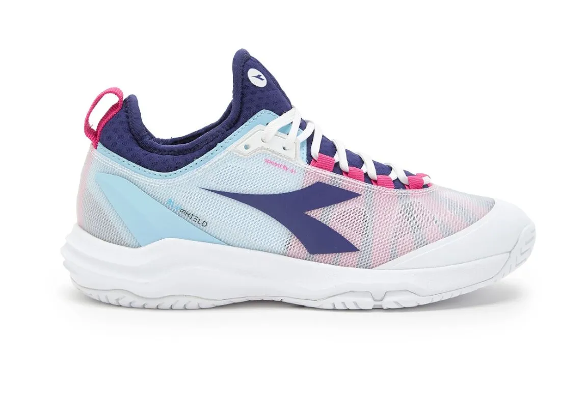 blushield_fly_4_W Diadora Speed Blushield Fly 4 + AG - white/blue print/pink yarr