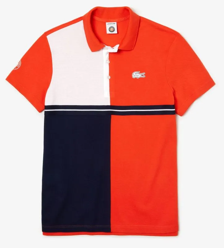 Lacoste Men's SPORT French Open Colourblock Petit Piqué Polo Shirt - red/navy/white