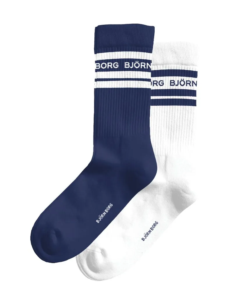Björn Borg Classic Crew 2P - white/blue