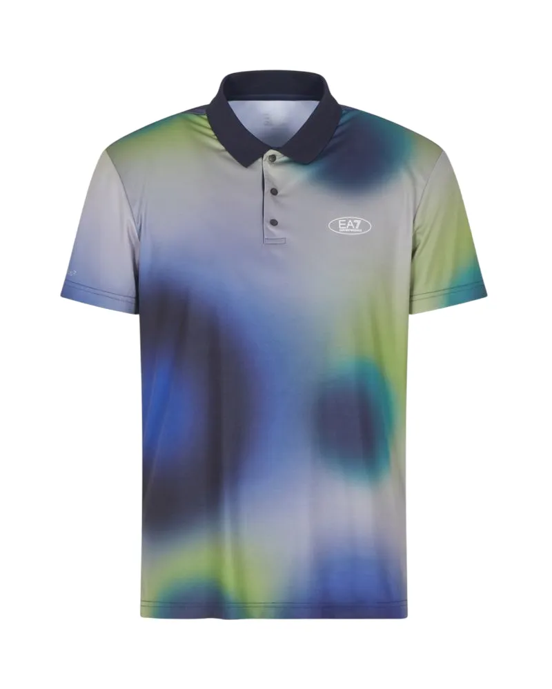 Men's Polo T-shirt EA7 Tennis Pro - multicolor circle - Multicolor