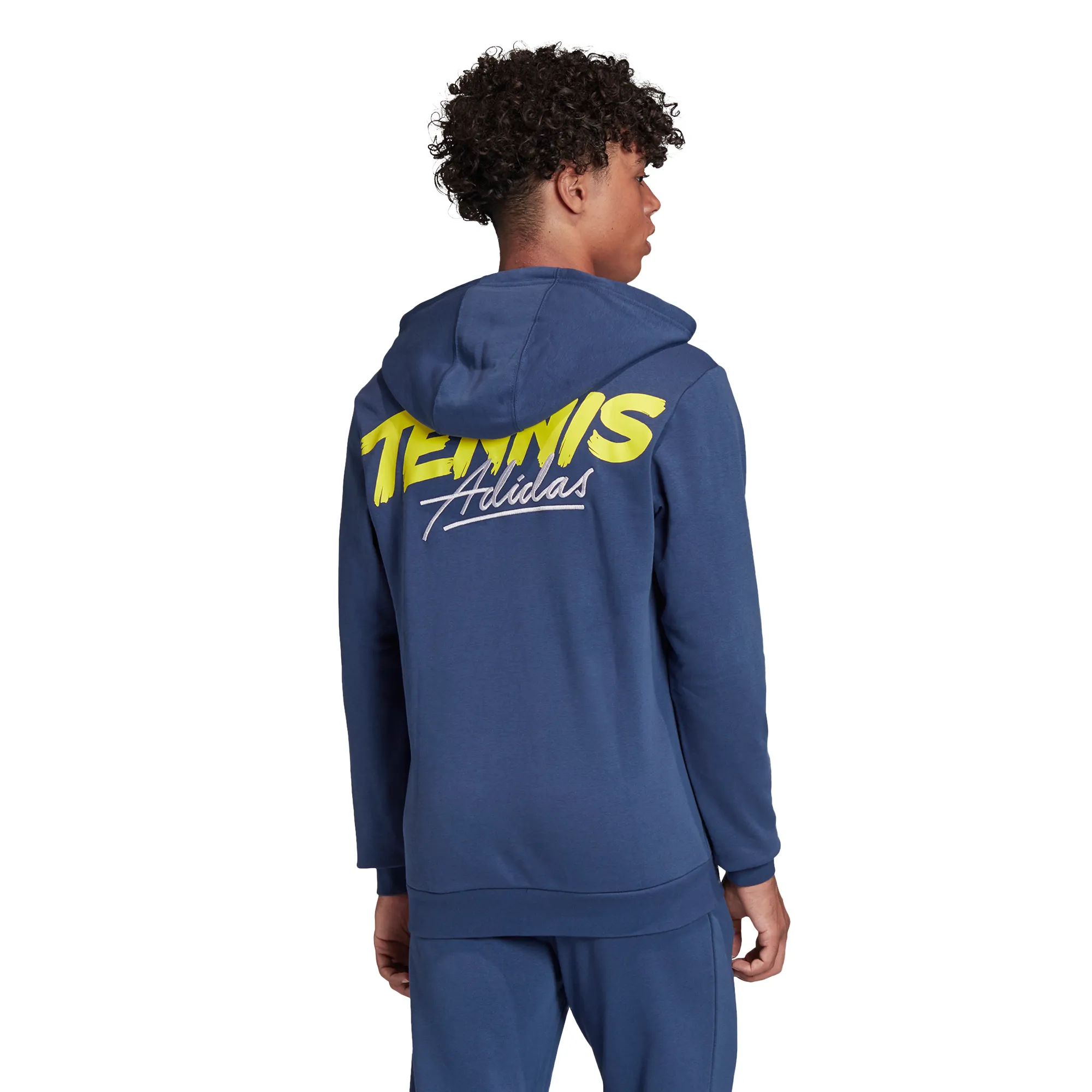 Adidas Category Graphic Hoodie - tech indigo/shock yellow