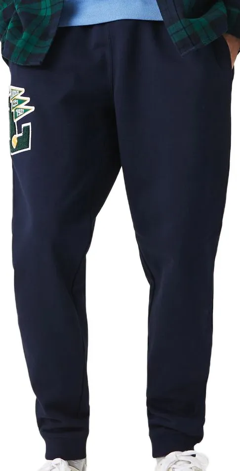 Lacoste Men's Pennants L Badge Fleece Tracksuit Pants - navy blue