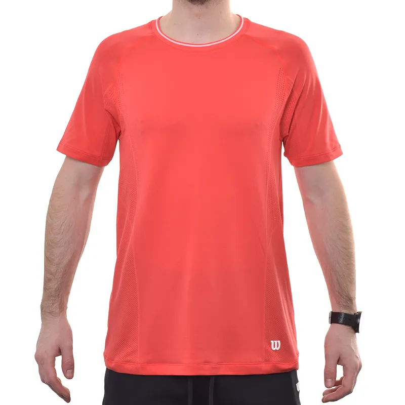 Men's T-shirt Wilson Players Seamless Crew 2.0 - infrared - Red