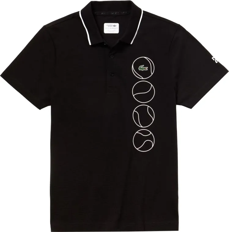 Lacoste Novak Djokovic Collection Ultra Light Cotton Polo - black/white