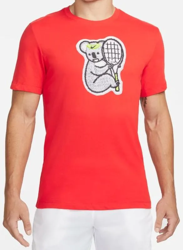 Nike Court Dri-Fit Spring Koala T-Shirt M - habanero red Nike Court Dri-Fit Spring Koala T-Shirt M - habanero red