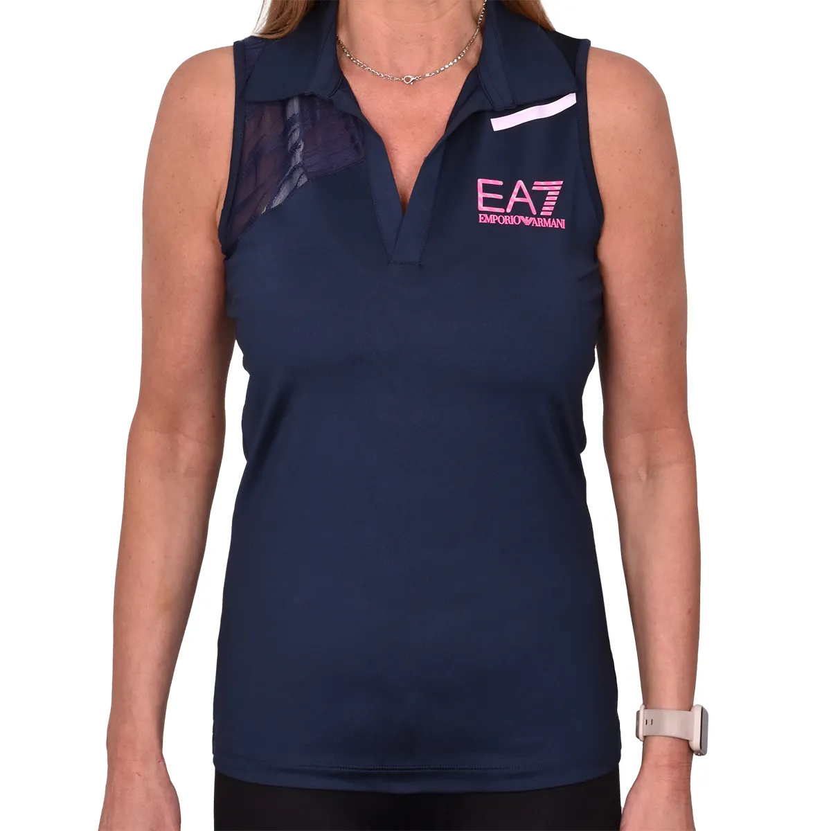 EA7 Women Jersey Polo Shirt - navy blue EA7 Women Jersey Polo Shirt - navy blue