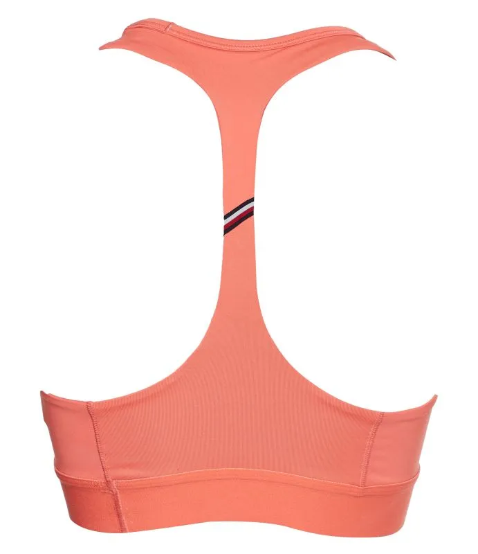 Tommy Hilfiger Mid Intensity Graphic Racer Bra - crystal coral