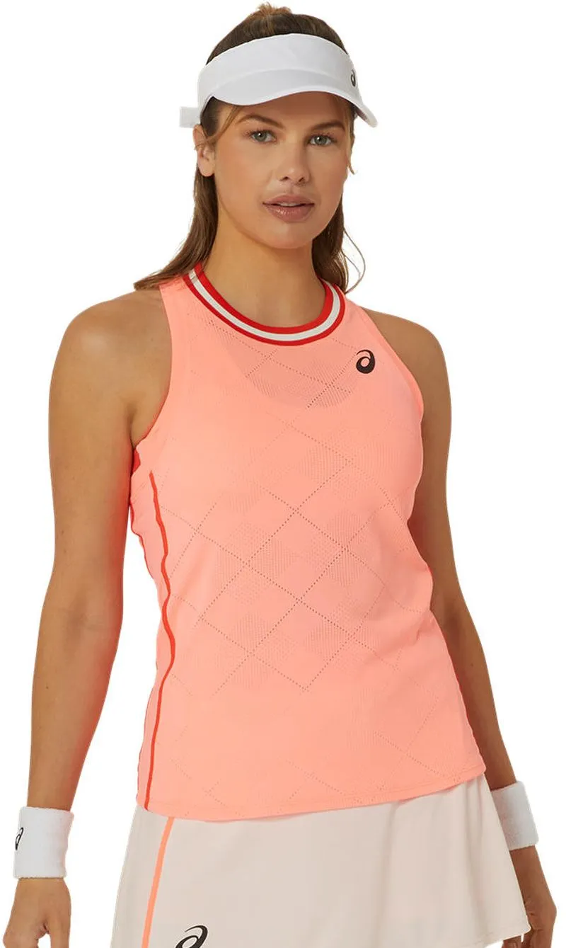 Women's top Asics Match Actibreeze Tank - sun coral - Orange