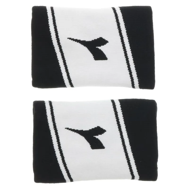 Diadora Wristbands Wide Logo - black/optical white