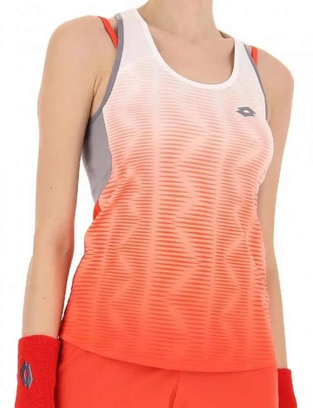 Women's top Lotto Top W IV Tank 2 - red poppy/bright white - Red