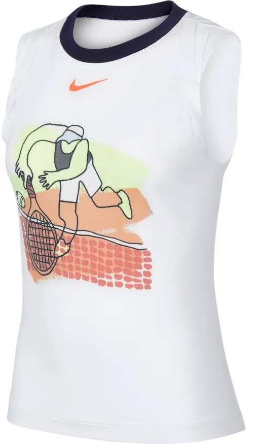 Nike Court Dry Tank PS NT - white/black/laser crimson