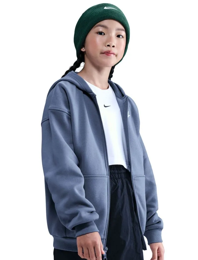 Nike Kids Sportswear Club Fleece Oversized Full Zip - world indigo/white Nike Kids Sportswear Club Fleece Oversized Full Zip - world indigo/white