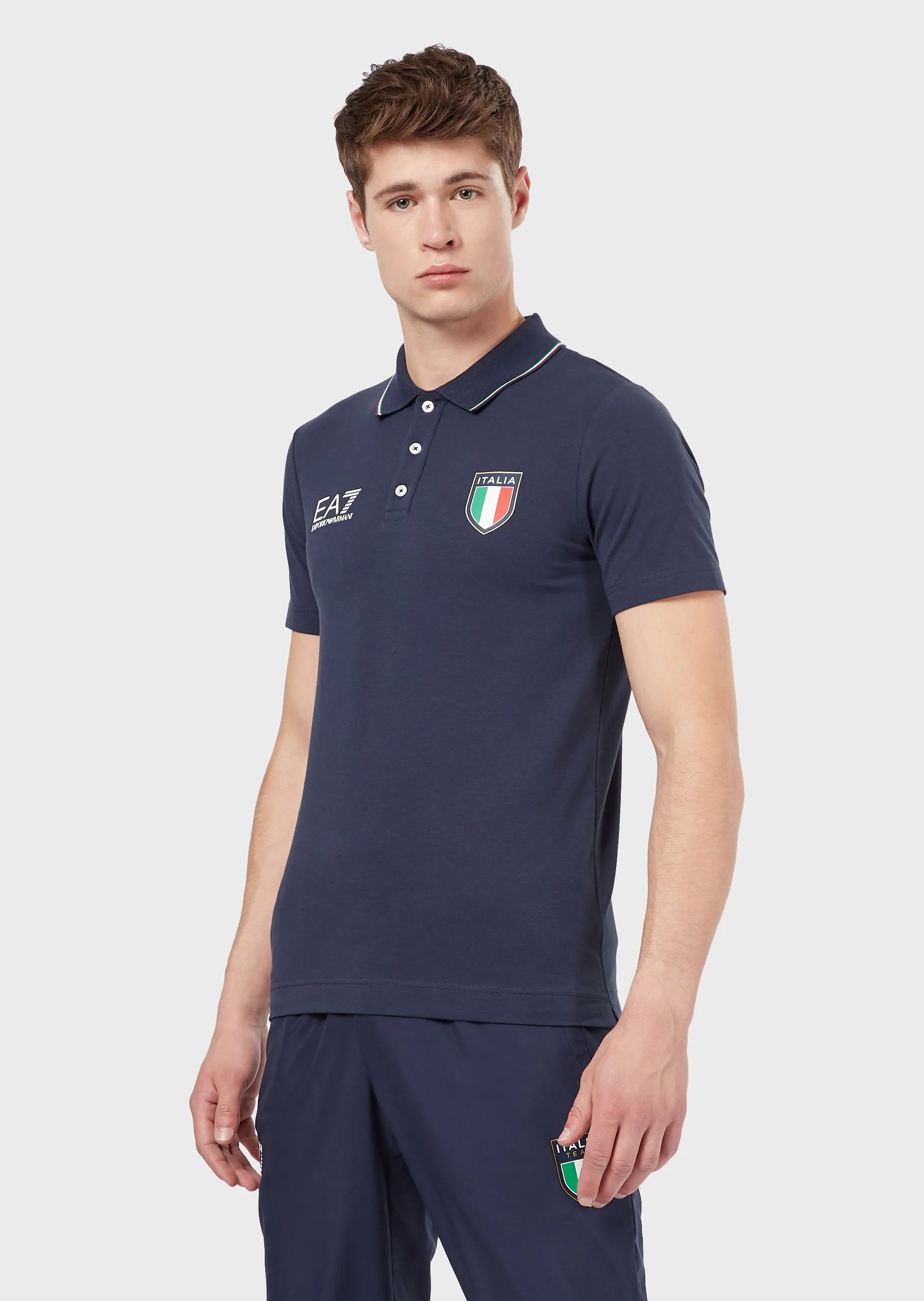 EA7 Man Jersey Polo Shirt - navy blue