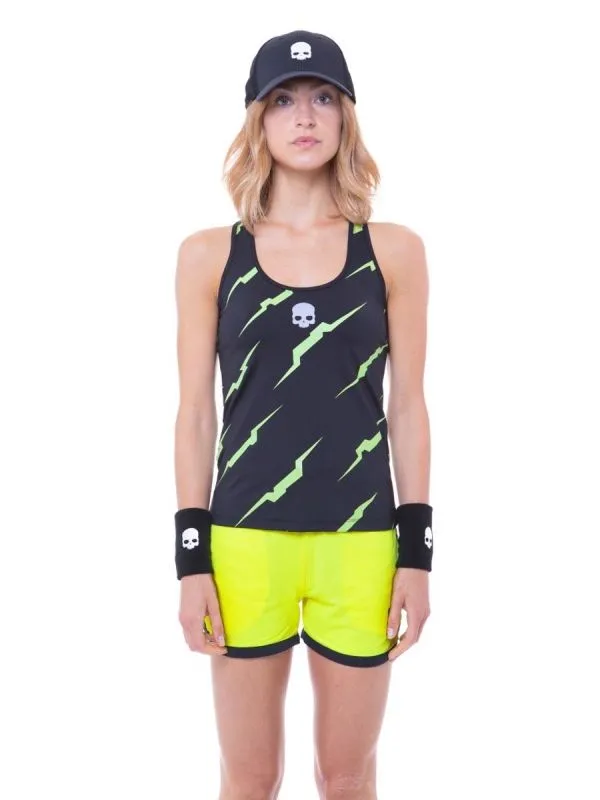 Hydrogen Thunder Tank Top Woman - black/yellow fluo
