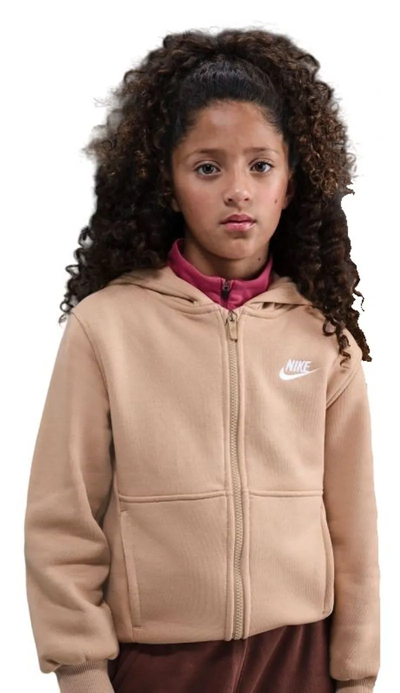 Nike Kids Club Fleece Full-Zip - hemp/white Nike Kids Club Fleece Full-Zip - hemp/white
