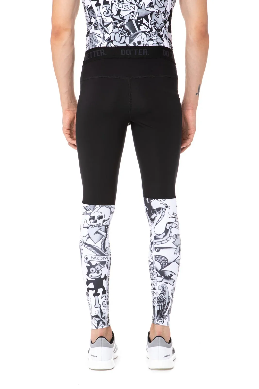 Hydrogen Printed Leggings Man - grey