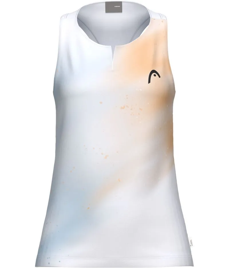Women's top Head Agility Tank - white/apricot - White