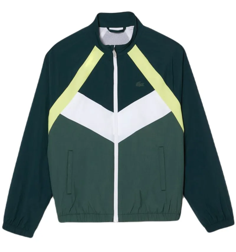 Lacoste Recycled Fiber Colourblock Zipped - green/flashy yellow/white/dark green