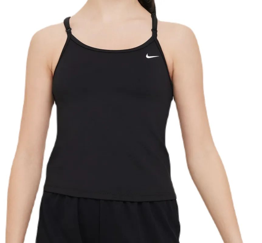 Nike Girls Dri-FIT Indy Tank Sports Bra - black/white