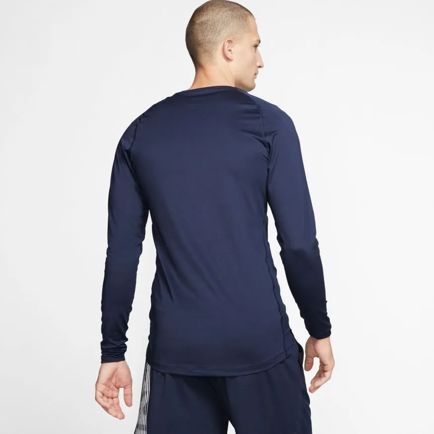 nike-pro-top-ls-tight-obisidian-white-4 Nike Pro Top LS Tight - obisidian/white