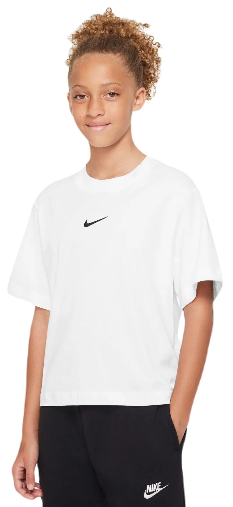 Nike Kids Sportswear Essential Boxy T-Shirt - white/black Nike Kids Sportswear Essential Boxy T-Shirt - white/black