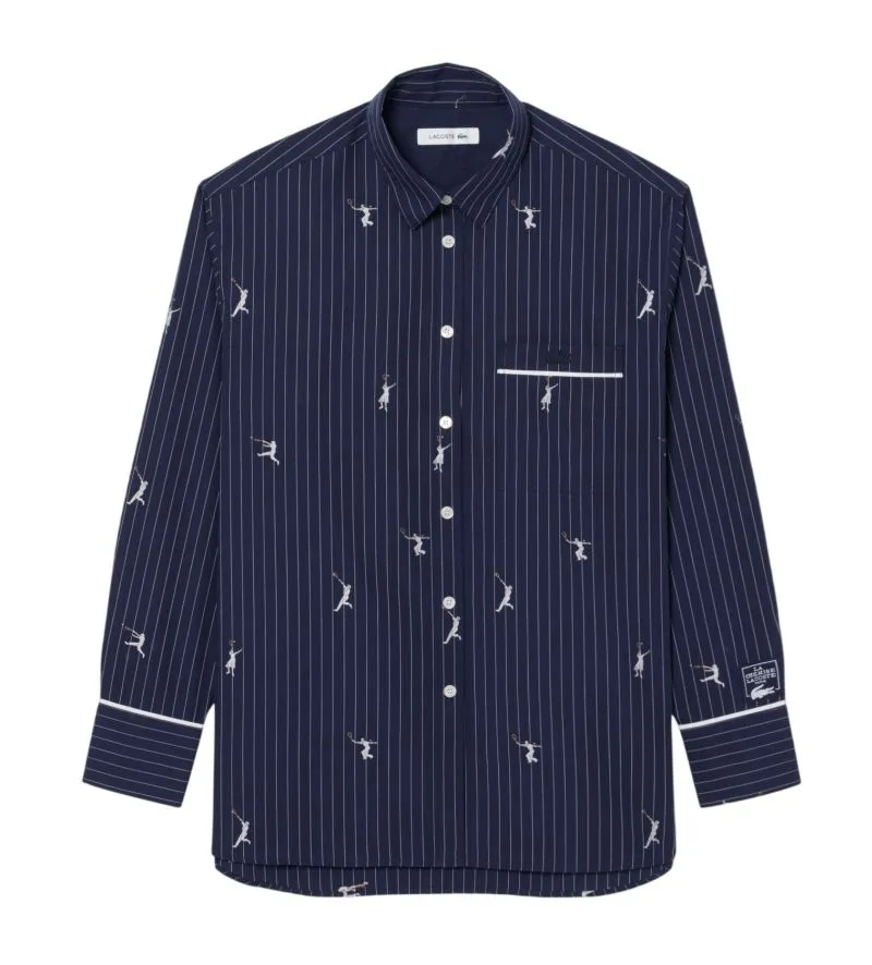 Lacoste Oversized with Jacquard Motifs - navy blue/white Lacoste Oversized with Jacquard Motifs - navy blue/white