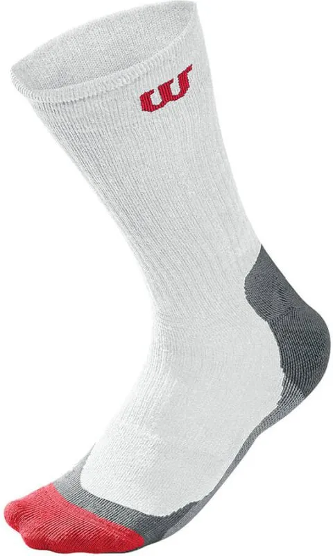 Wilson Men's High-End Crew Sock 1pr/pk - 1 para/white/red/grey