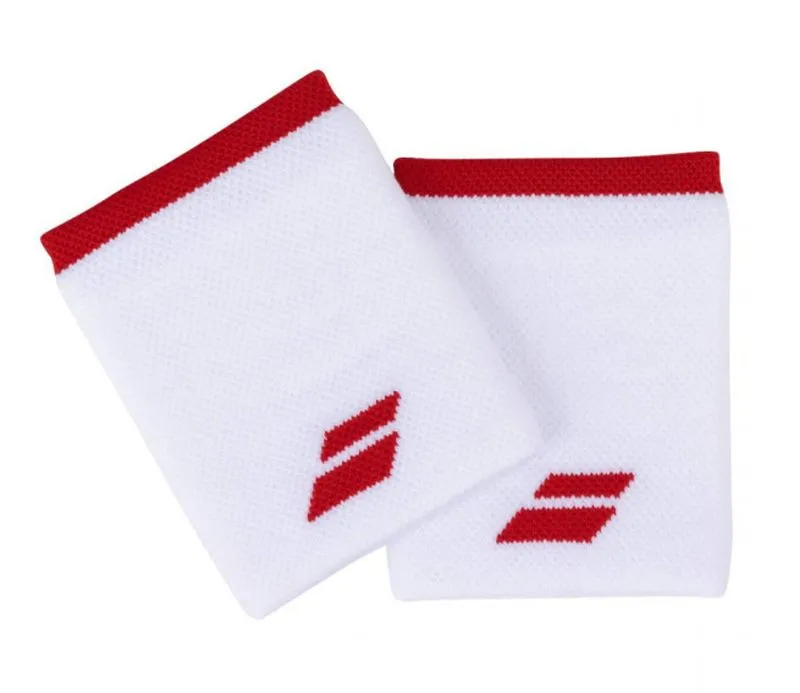 Babolat Logo Jumbo Wristband - white/fiesta red