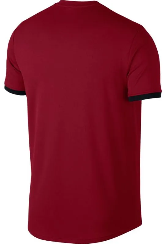Nike Court Top SS - team crimson/black/black