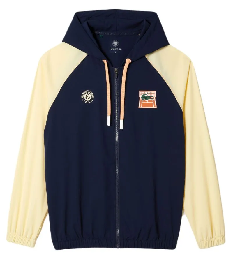 SH6264_WIM_24 Lacoste SPORT Roland Garros Edition Zip Sweatshirt - navy blue/yellow
