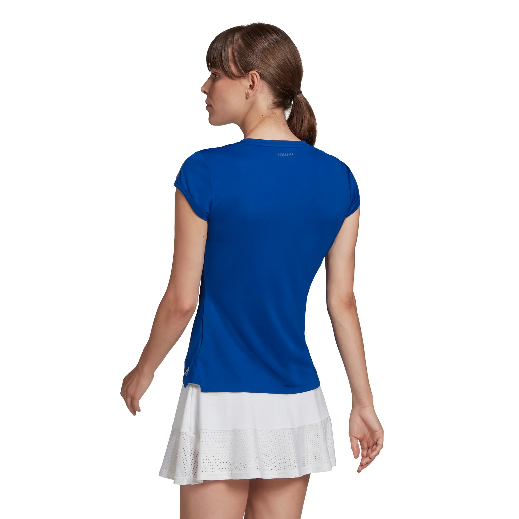 Adidas W Club 3 Stripes Tee - royal blue