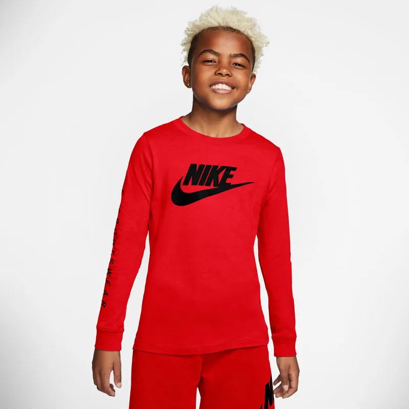 Nike Swoosh Futura Long Sleeve Tee - university red