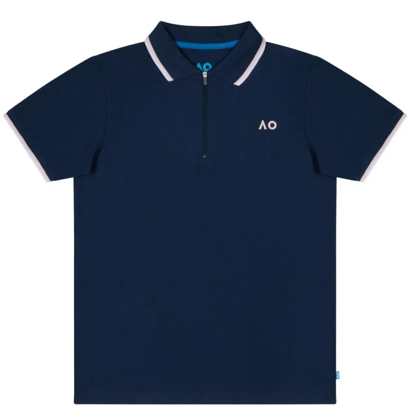 250542NAVY Australian Open Half-Zip AO Logo