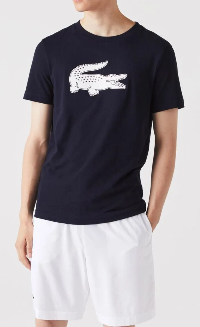 Lacoste SPORT 3D Print Crocodile Breathable Jersey - navy blue/white