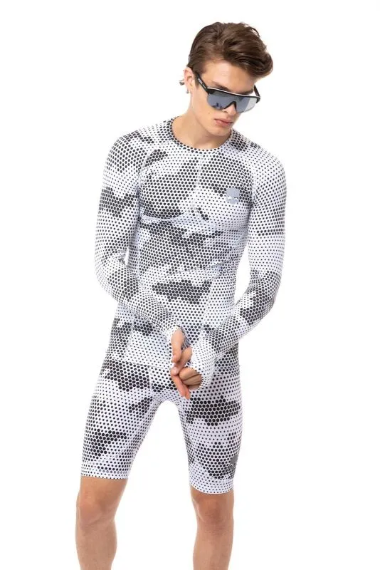 Hydrogen Printed Second Skin Tee LS Man - white camouflage