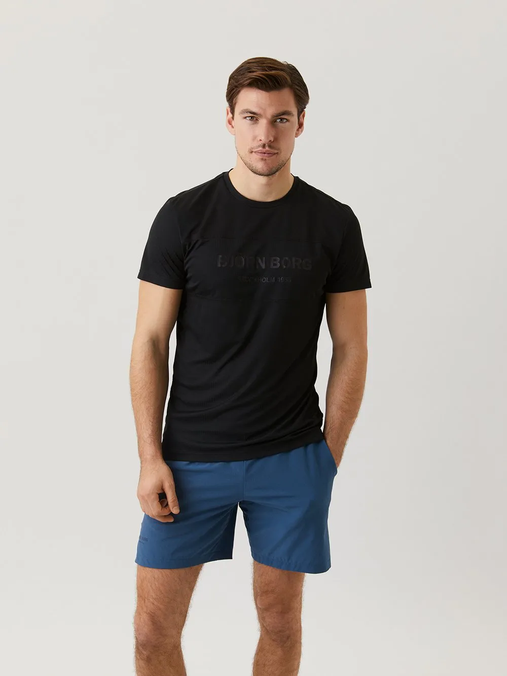 Björn Borg Blocked Tee STHLM M - black beauty